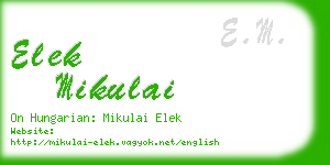 elek mikulai business card